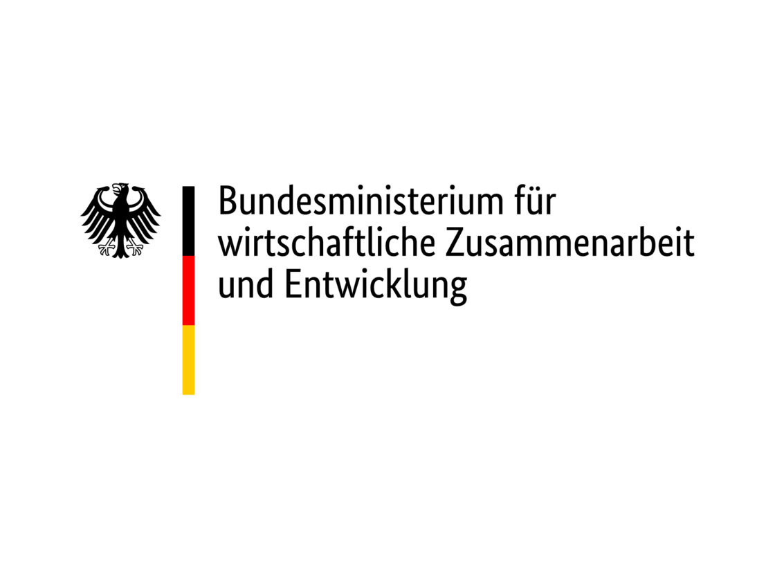 Logo des Bundesministeriums für wirtschaftliche Zusammenarbeit und Entwicklung (BMZ) mit Bundesadler und Nationalfarben.