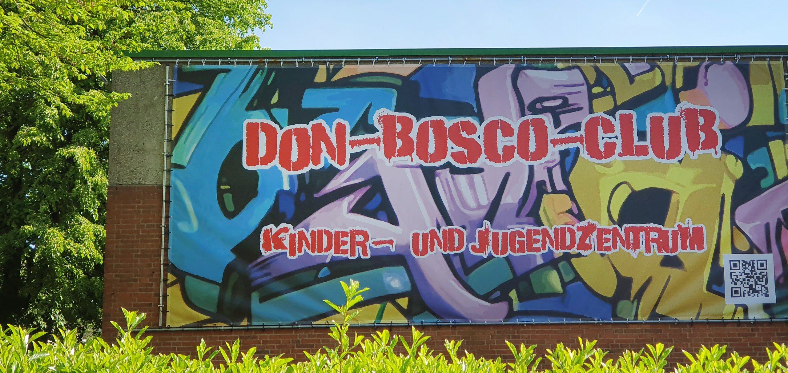 Graffiti Wand mit Aufschift Don Bosco Club