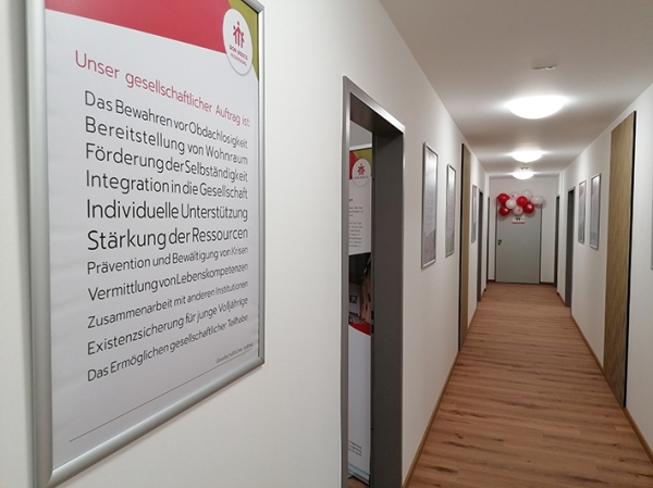 Flur der neuen Appartements im Don Bosco Zentrum Regensburg