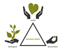 Grafik mit Nachhaltigkeitsdreieck